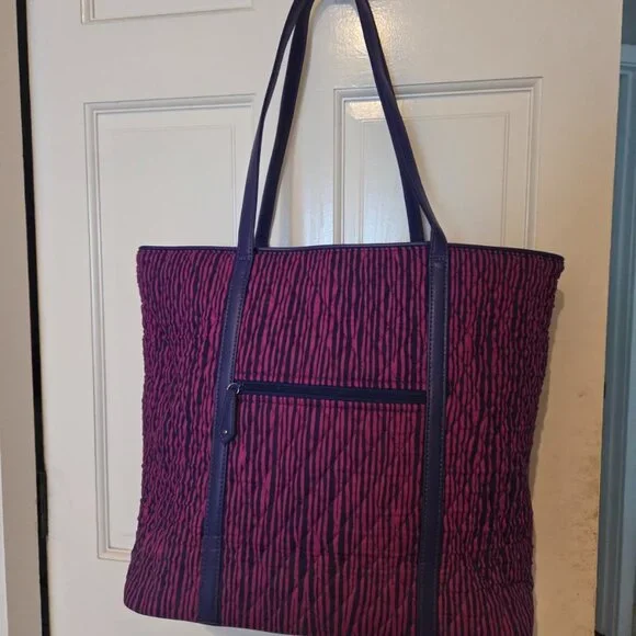 Vera Bradley Trimmed Laptop Tote in Impressionista Stripe - Picture 2 of 9